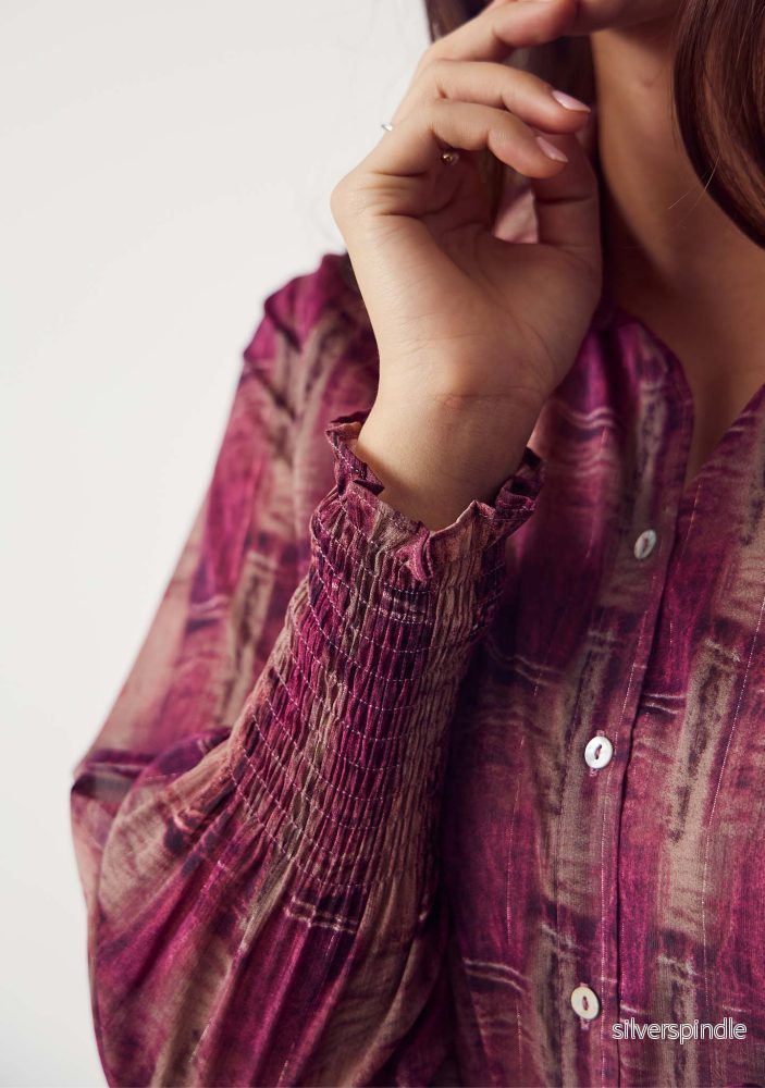 Vibse Shirt - Potato/Cerise Flow - Bild 3