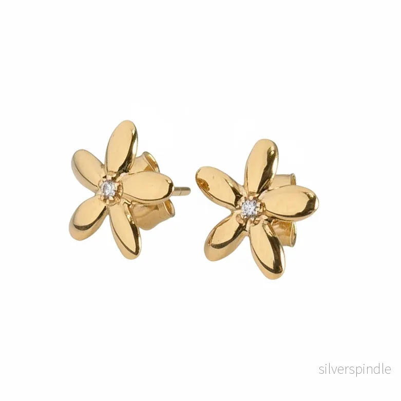 Flower L Gold diamonds