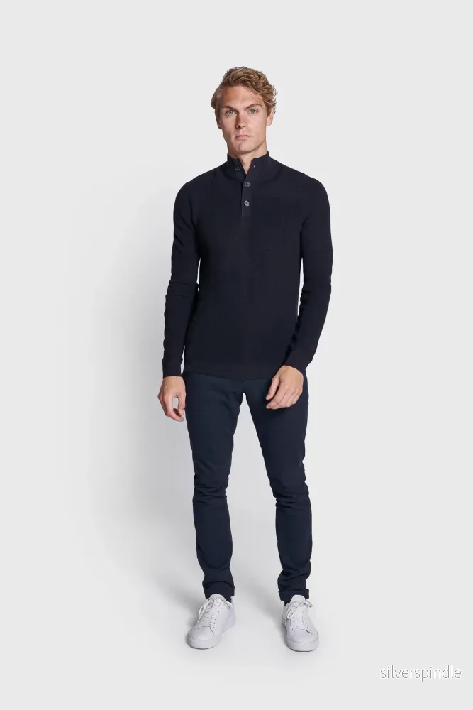BS Monfils Regular Fit Stickad tröja - Navy - Bild 3