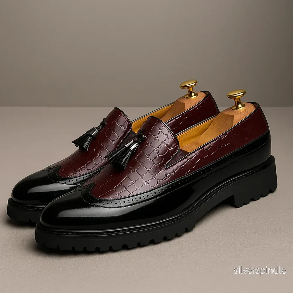 Leo | Eleganta Krokodilmönstrade Loafers Män