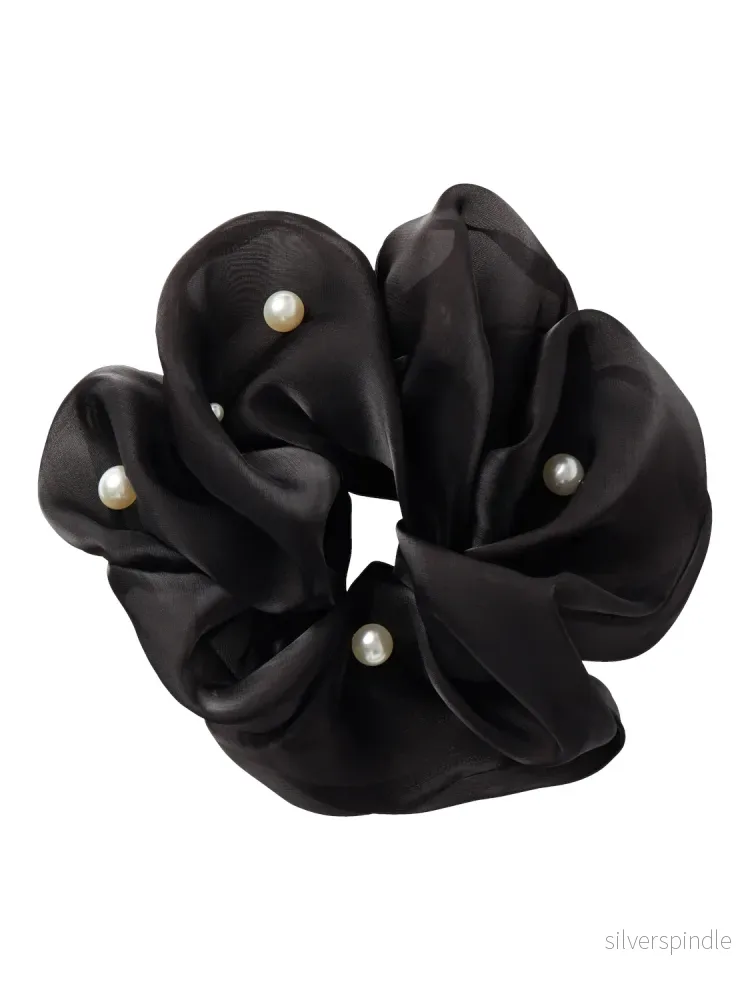 Stor Scrunchie Hårsnodd m. pärlor Stor Scrunchie Hårsnodd m. pärlor