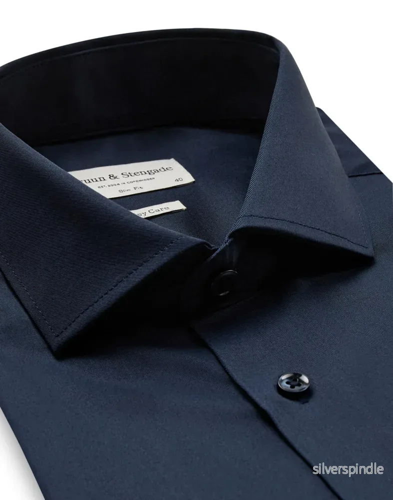 BS Laslo Slim Fit Skjorta - Navy - Bild 2