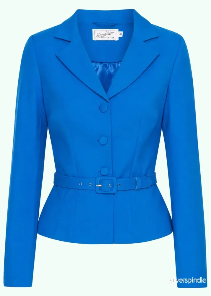 Siri figursydd blazer – sommarblått Siri figursydd blazer – sommarblått