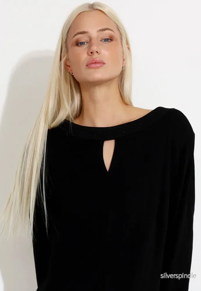 LÅNGKLÄNNING COLLAR SHIMMER - Svart - Bild 2