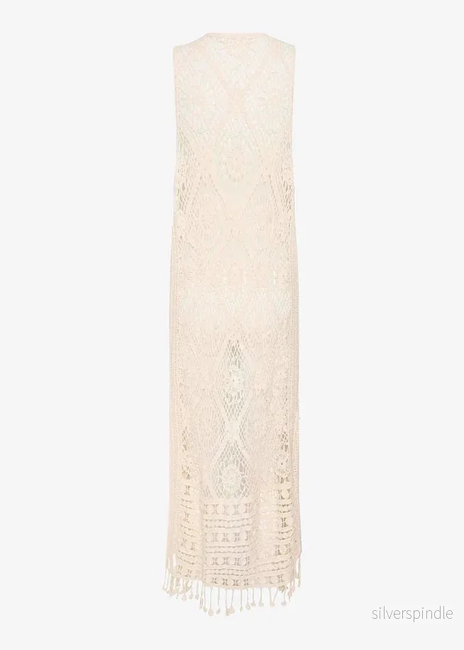 Cream CRDrulla Long Vest Perfectly Pale