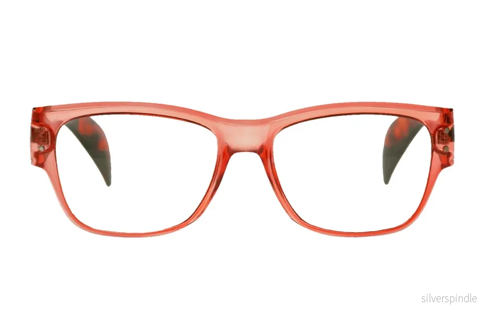 INGELA transp. coral-turtle brown Reading Glasses BEST DEAL few in stock