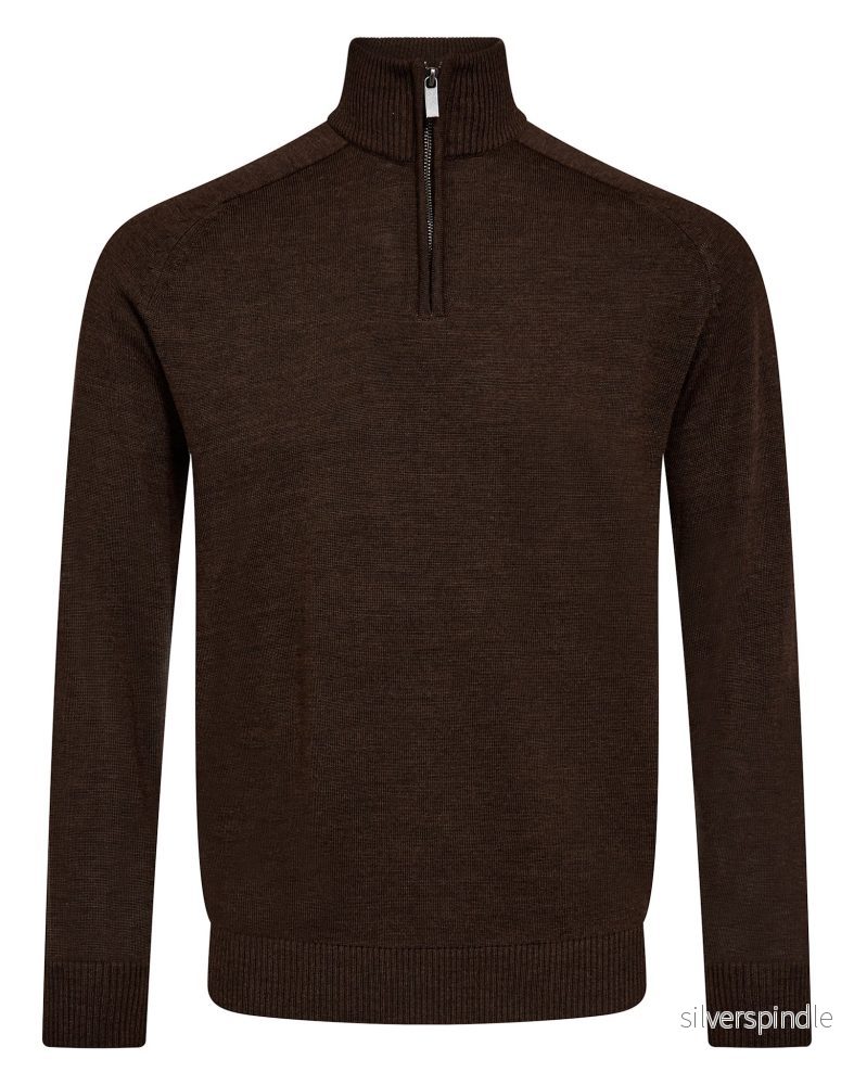BS Pelle Regular Fit Stickat – Dark Brown