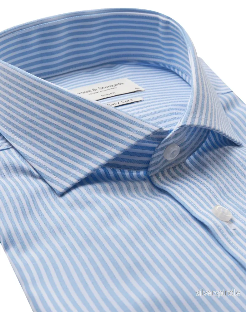 BS Batistuta Slim Fit Skjorta - Light Blue/White - Bild 2