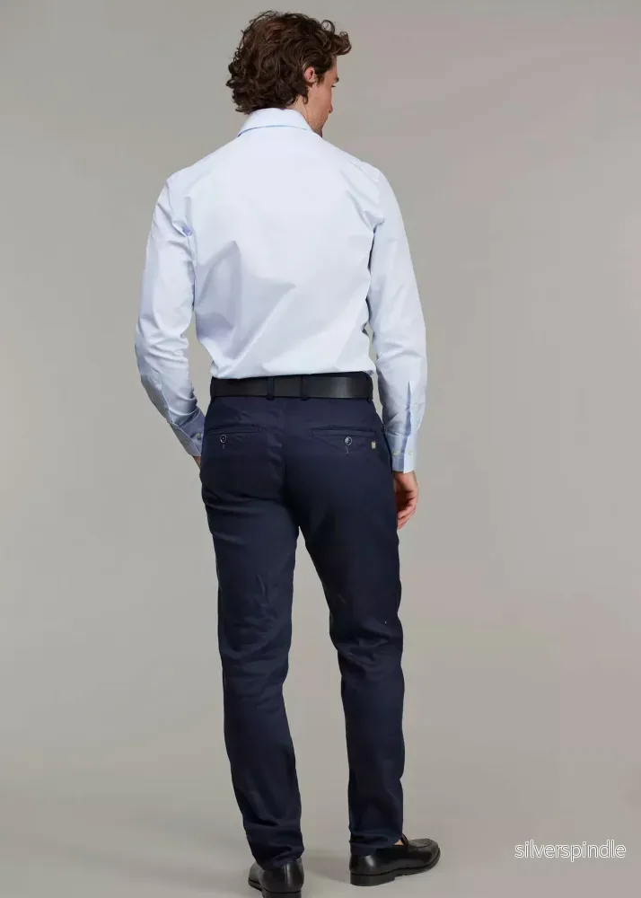 Hansen & Jacob Cotton/Linen Chino Navy - Bild 2