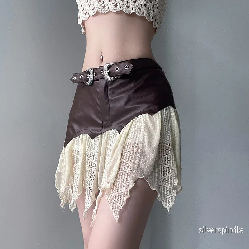 Mia | Modern Asymmetrical Kort Kjol med Spets Mia | Modern Asymmetrical Kort Kjol med Spets