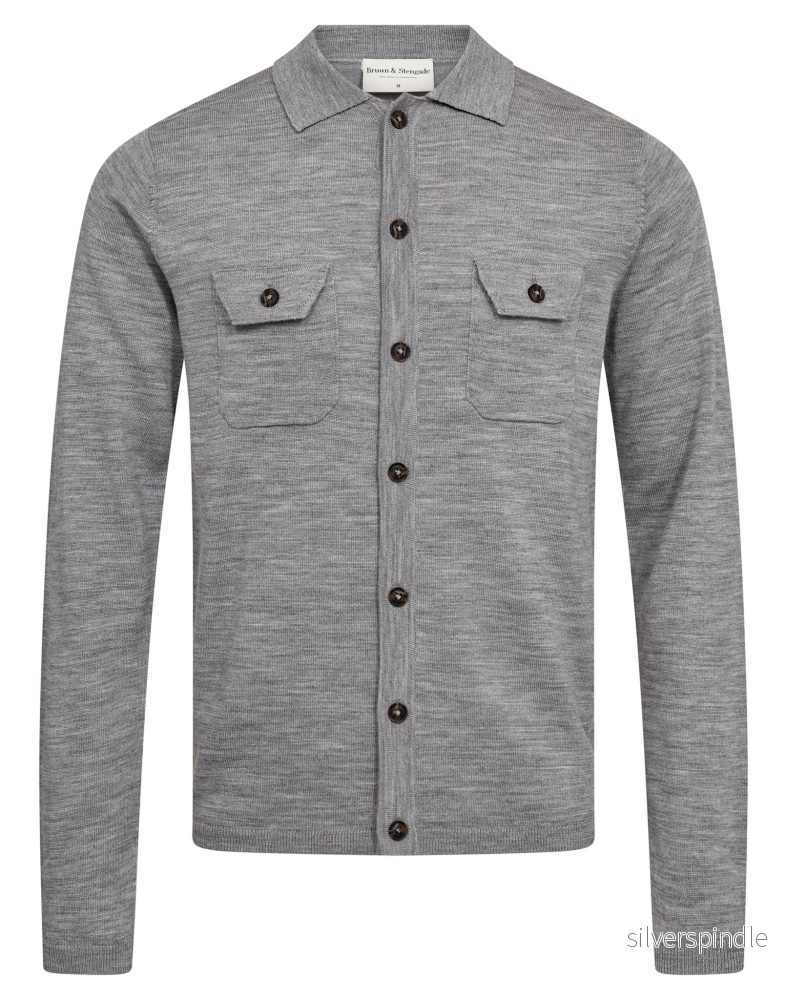 BS Zaouma Regular Fit Stickat – Grey BS Zaouma Regular Fit Stickat – Grey