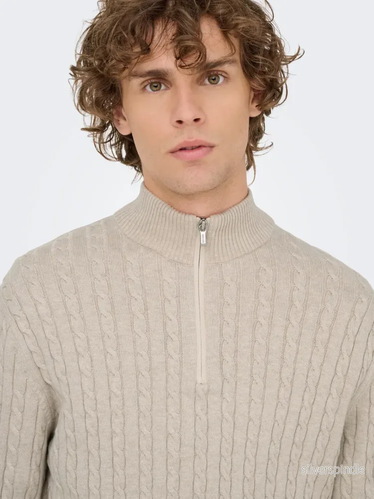 LOUI HALFZIP CABEL OATMEAL LOUI HALFZIP CABEL OATMEAL