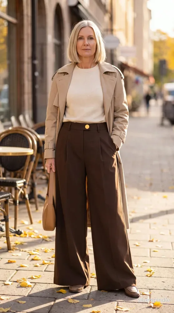 Elegant Plisserade Dambyxor | Hög Midja och Vida Ben för Modern Stil