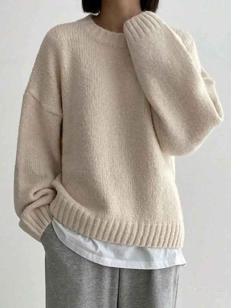 Elegant Oversized Damtröja med Ribbad Detalj | Mjuk och Bekväm för Alla Tillfällen - Bild 2
