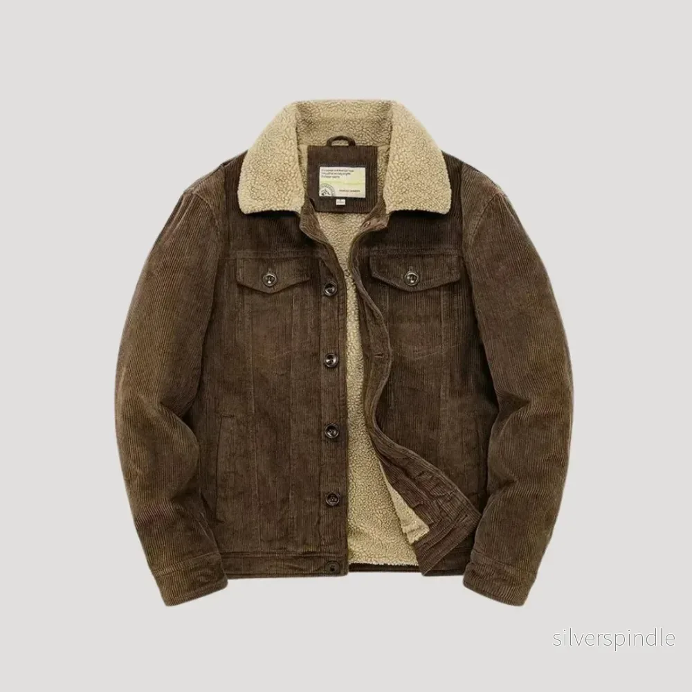 Stilren Truckerjacka | Vinterjacka i Mockastil med Faux Shearling Foder | Varm och Bekväm för Kalla Dagar - Bild 3
