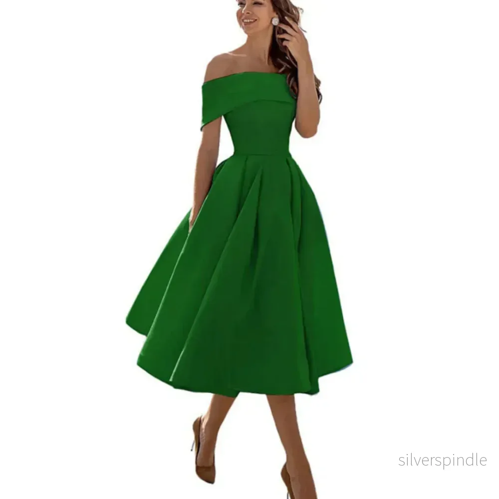Ella | Elegant Off Shoulder Midiklänning Dam i Midilängd - Bild 3