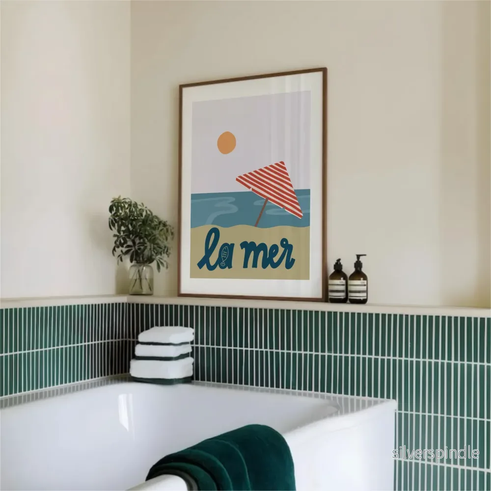 La Mer – Strandposter med Parasoll | Sommarposter Retro