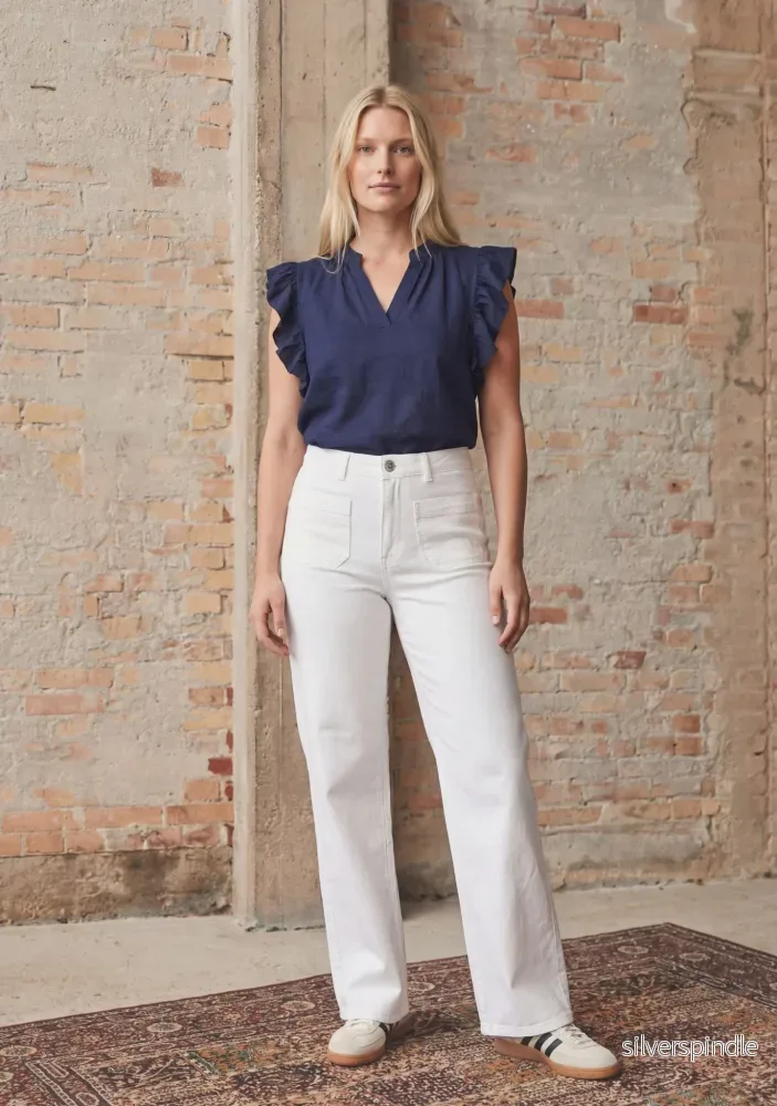 Bologna wide Twill Pant – White