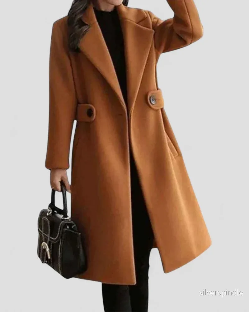 Elegant Maxijacka | Longline Design med Lapelkrage | Mångsidig Look för Alla Tillfällen - Bild 3