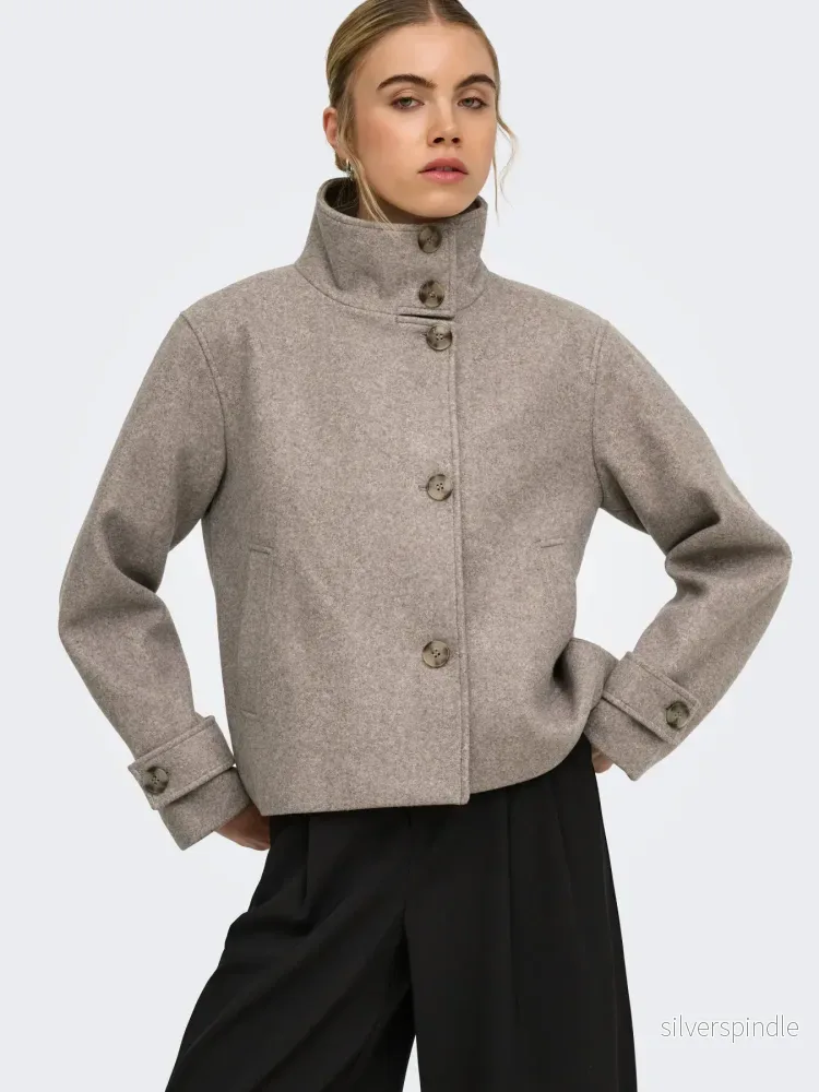 VELA HIGH NECK JACKET MOCHA MELANGE - Bild 2
