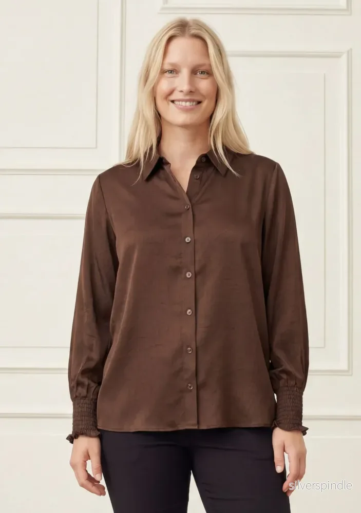 Nanina Smock Shirt – Dark brown
