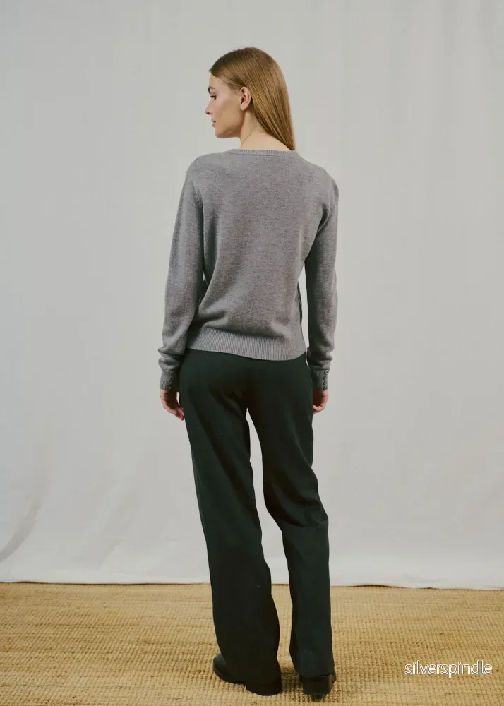 BS Edel Regular Fit Stickat - Grey - Bild 3