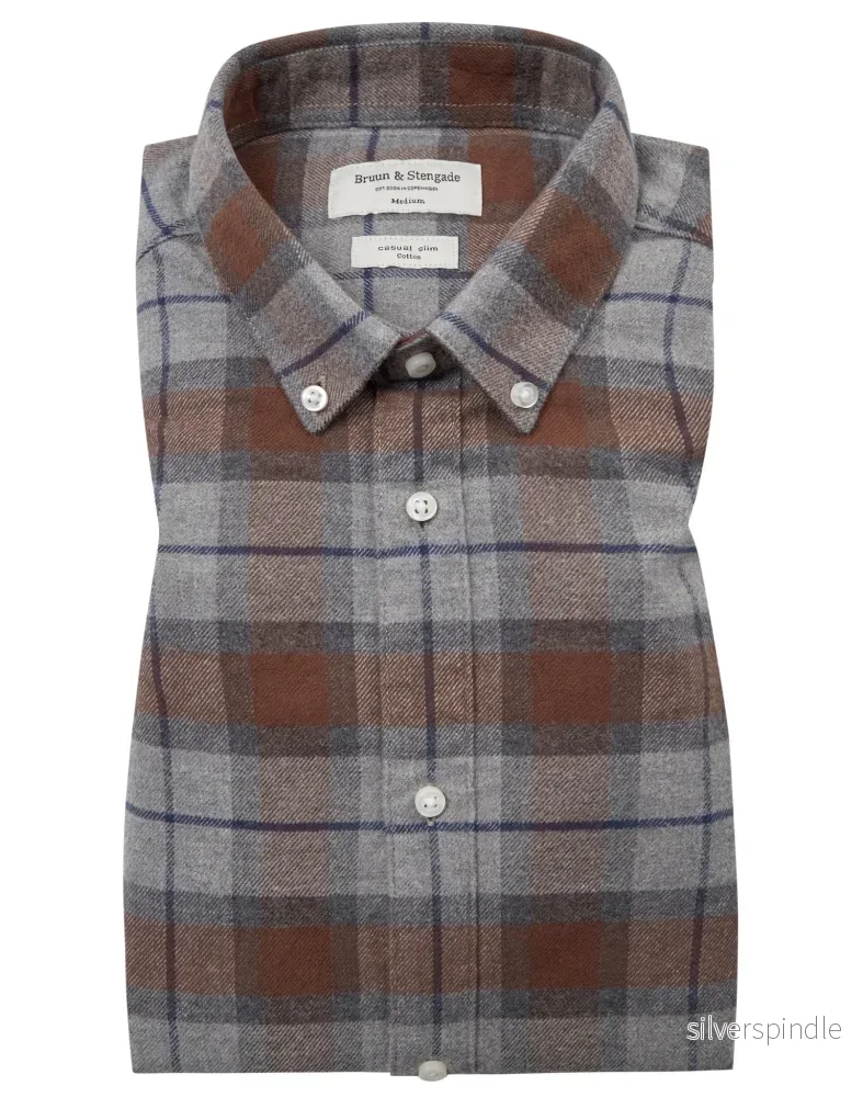 BS Hamza Casual Slim Fit Skjorta – Brown