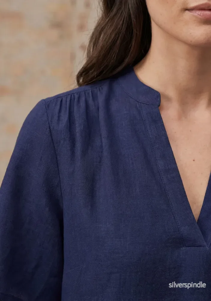 Pearl s/s Blouse - Navy - Bild 3