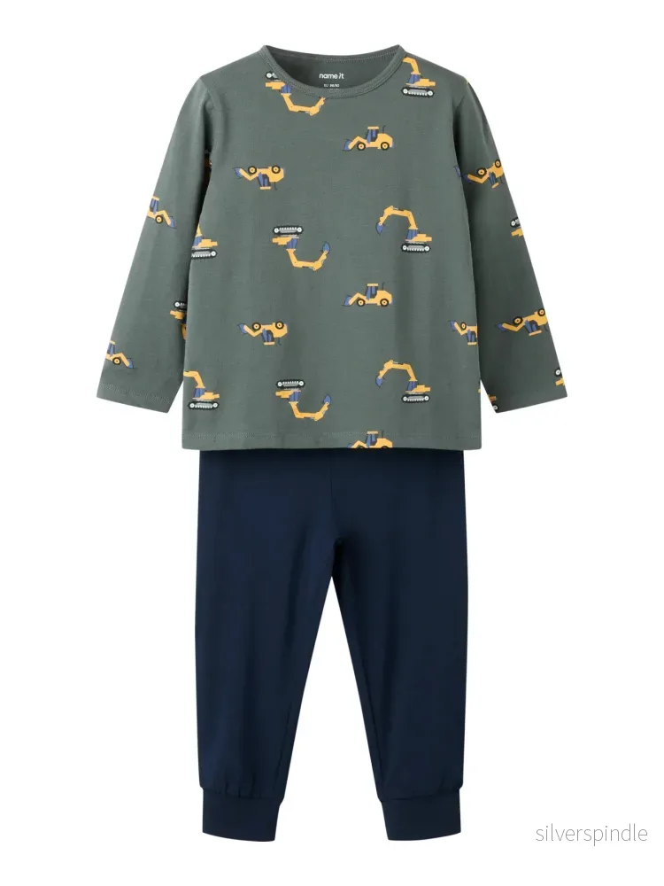 Pyjamasset Med Grävmaskiner Pyjamasset Med Grävmaskiner