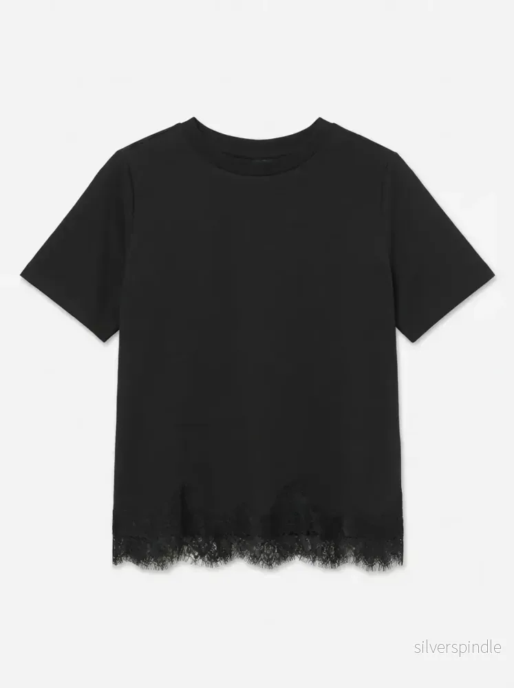 SARA METTE LACE TEE BLACK - Bild 2