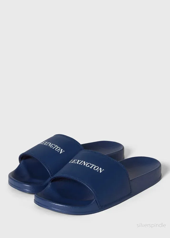 Lexington Logo Bath Slippers Navy - Bild 2