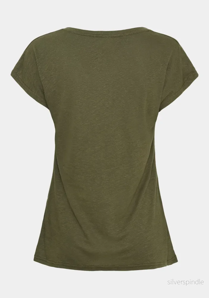 Tess V-Neck T-Shirt - Khaki - Bild 2