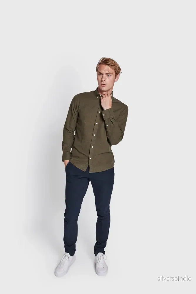 BS Jobe Casual Slim Fit Skjorta - Grön - Bild 3