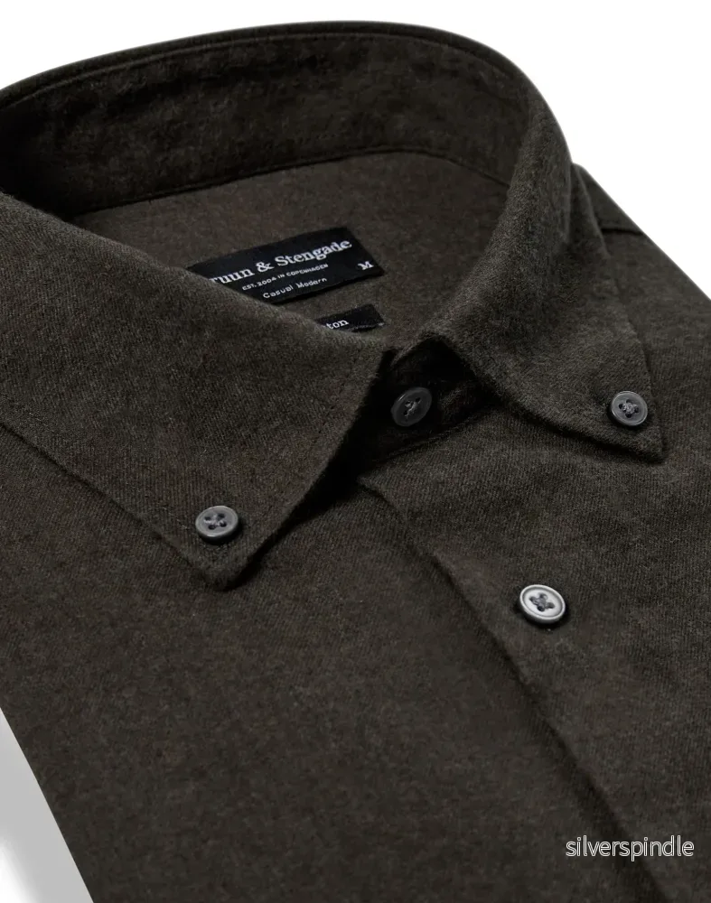 BS Faruk Casual Modern Fit Skjorta - Army - Bild 2