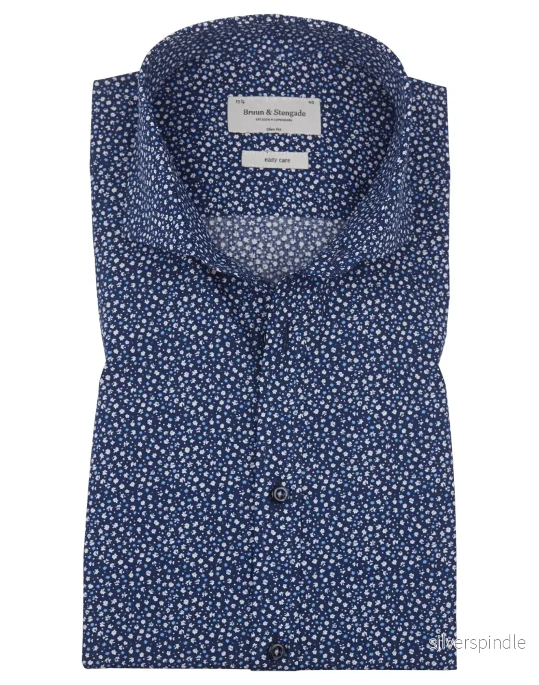 BS Tig Slim Fit Skjorta - Dark Blue