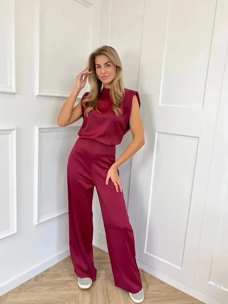 Elegant Rygglös Jumpsuit med Vida Ben | Lätt och Bekväm för Sommar - Bild 2