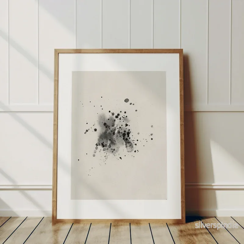 Minimalistiskt Bläckstänk No. 2 – Abstrakt konsttryck