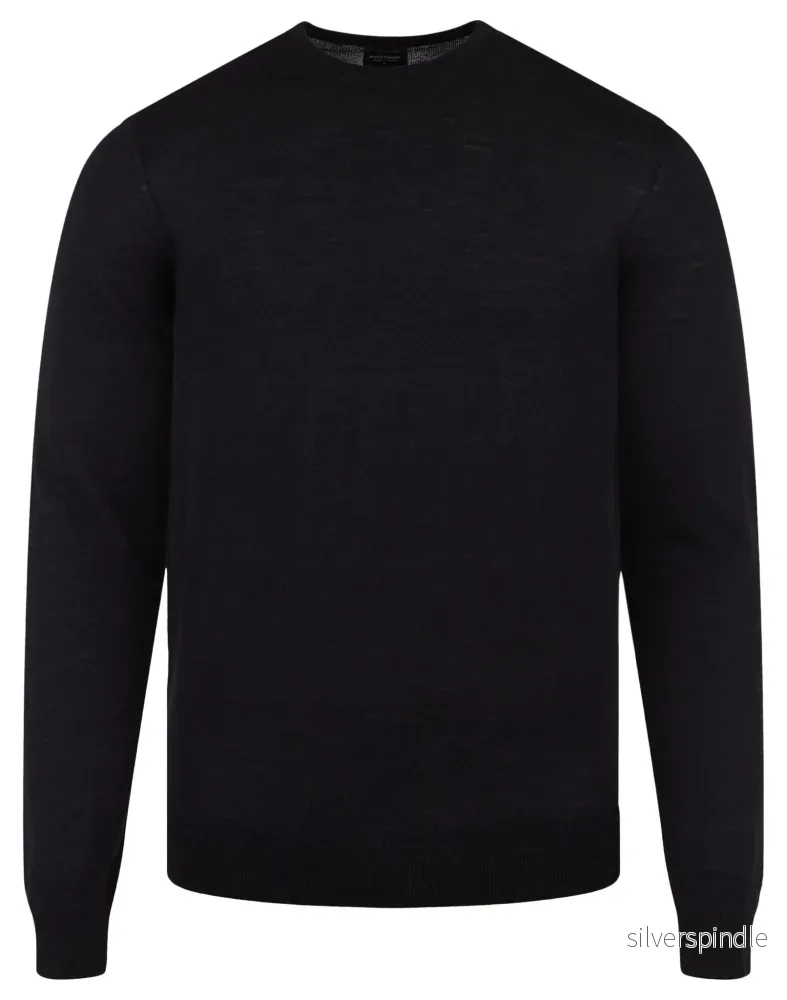 BS Vincent Regular Fit Stickad Tröja – Black BS Vincent Regular Fit Stickad Tröja – Black
