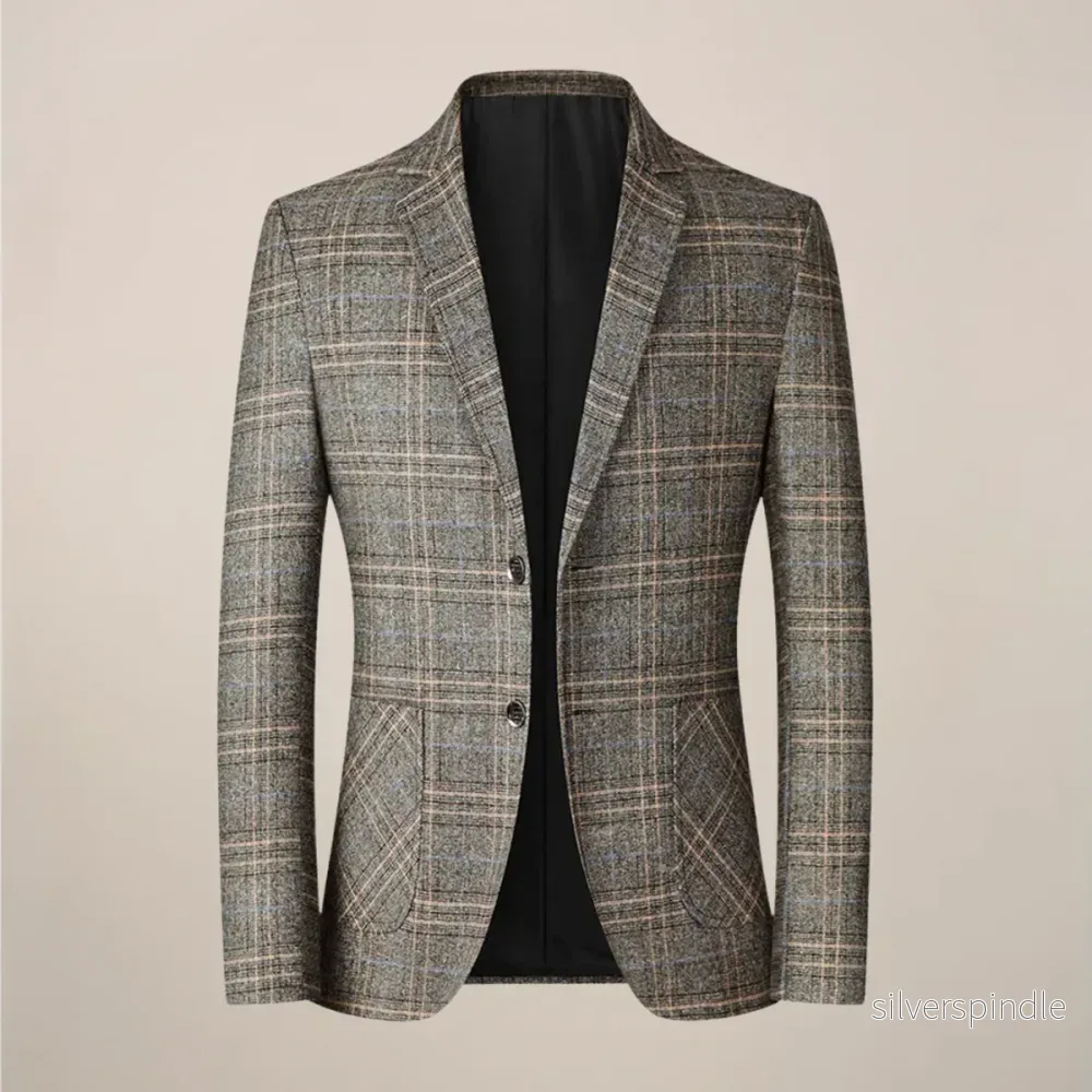 Skräddarsydd Slim Fit Blazer för Män med Guldbroderi | Elegant Kavaj för Formella Tillfällen - Bild 2