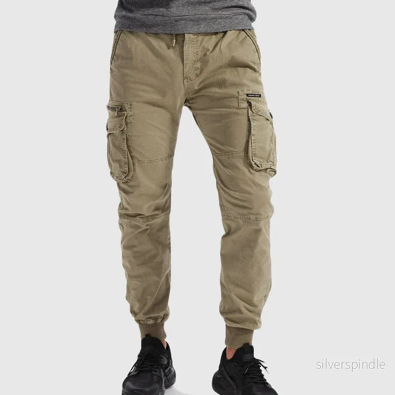 Urban Style | Cargo Byxor för Män med Elastisk Ankelribb | Funktionella Lastfickor för Bekväm Användning - Bild 3