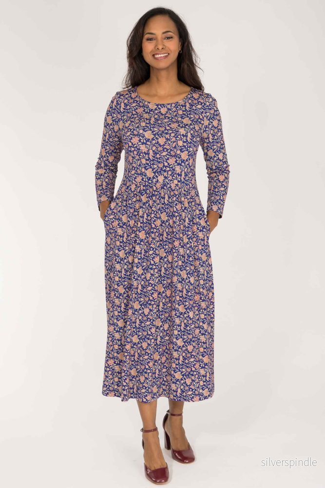 Ideal midi jersey dress - Blue - Bild 3