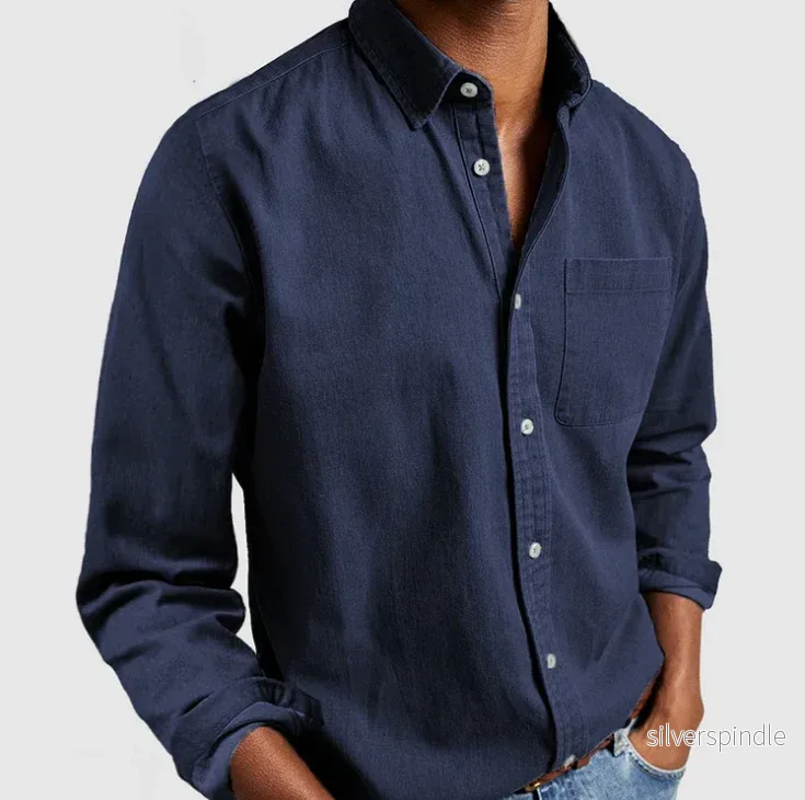 Klassisk Herrskjorta | Långärmad Button-Down Design med Bröstficka | Tidlös Stil för Alla Tillfällen Klassisk Herrskjorta | Långärmad Button-Down Design med Bröstficka | Tidlös Stil för Alla Tillfällen