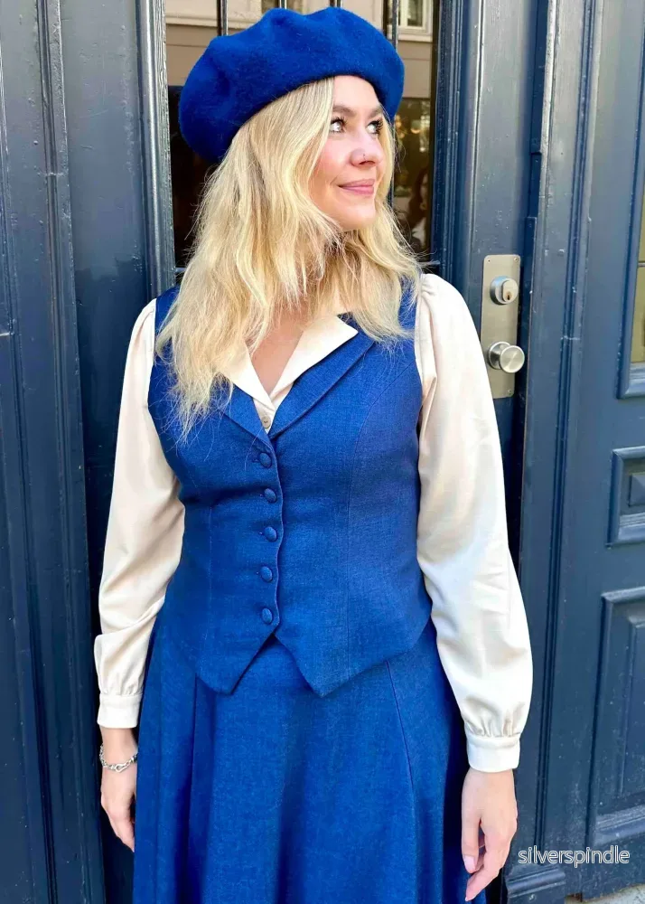 Vintageväst - mörkblå denimlook - Bild 3
