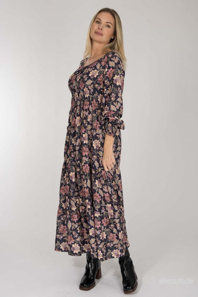 Soft viscose smock midi dress - Pink - Bild 3