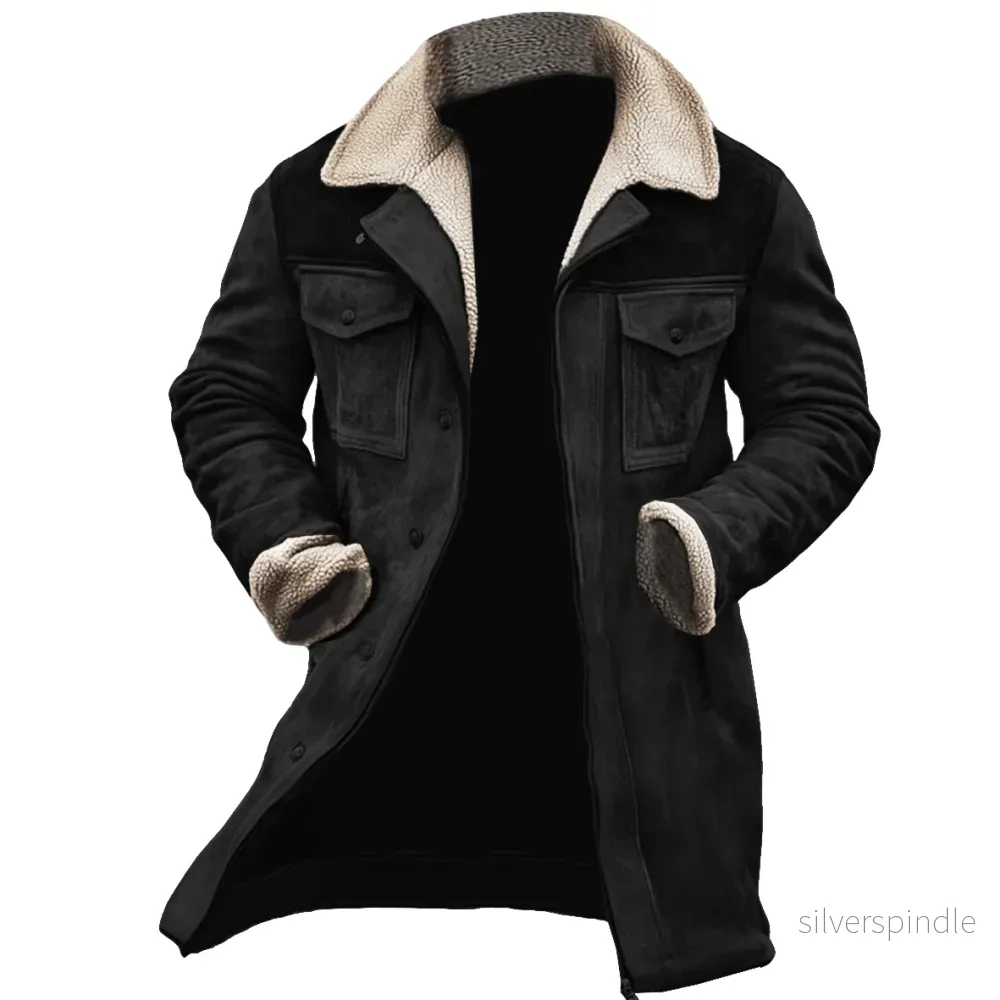 Ethan | Elegant Lång Herrvinterkappa med Shearling Detaljer - Bild 3