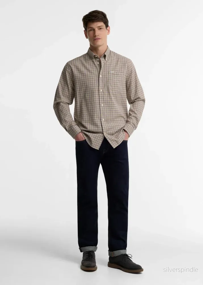 Barbour Farmtown Regular Fit Checked Shirt DK Bord - Bild 2