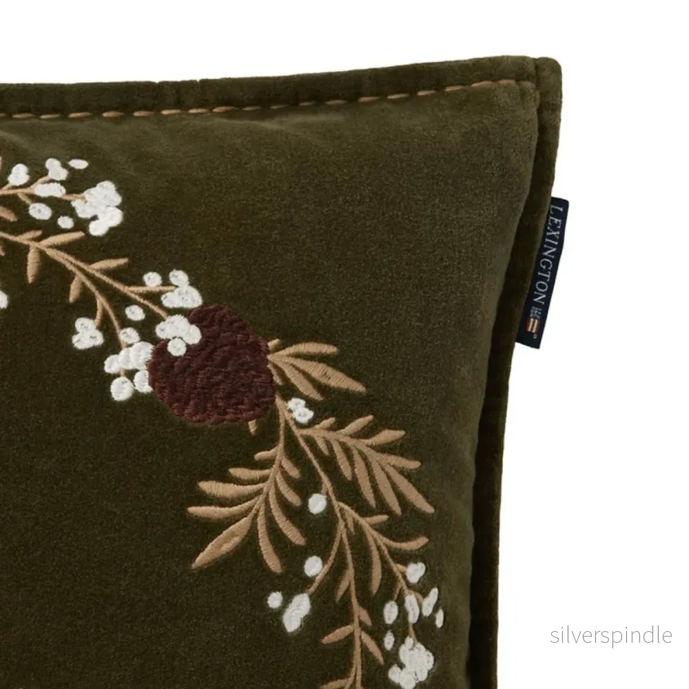 Lexington Wreath Organic Cotton Velvet Kuddfodral - Bild 3