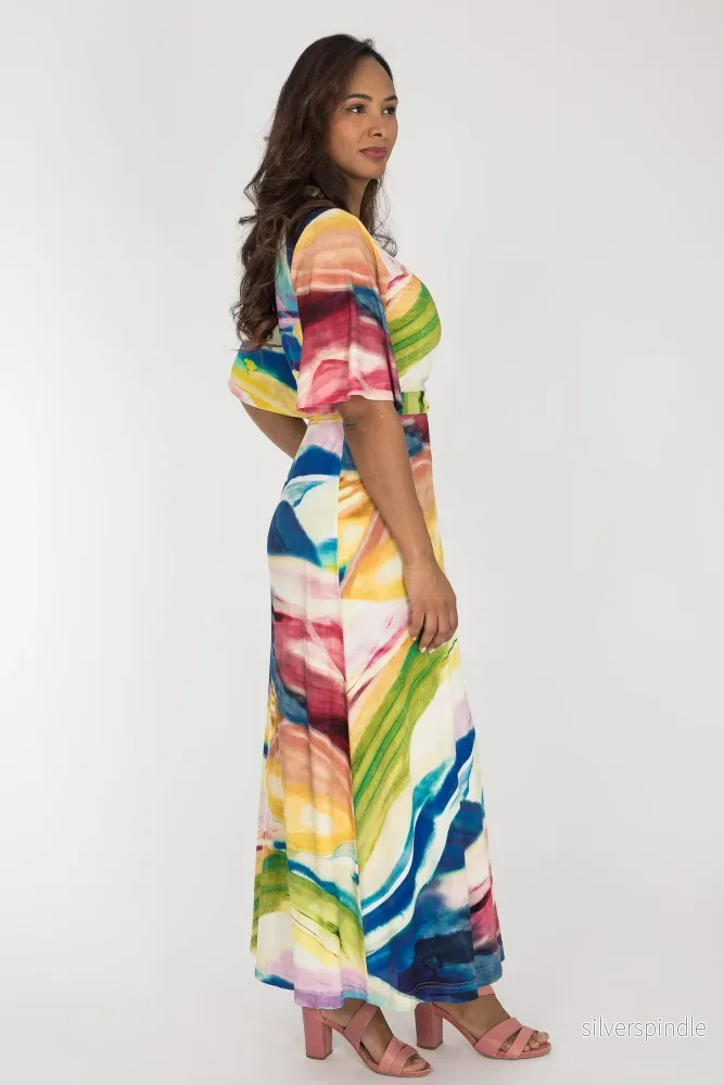 Bestie wrap ankle jersey dress - Rainbow - Bild 2