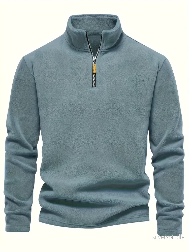 Ethan | Stilren Halv-Zip Tröja med Ståkrage och Långa Ärmar - Bild 2