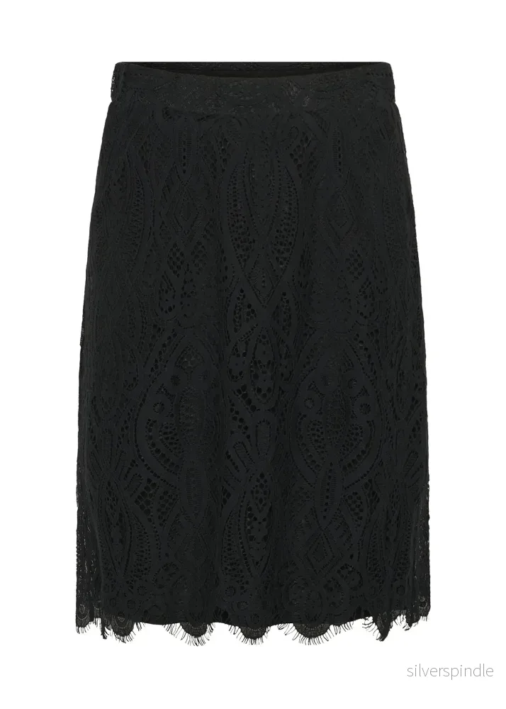 Cream CRDith Lace Skirt Pitch Black Cream CRDith Lace Skirt Pitch Black